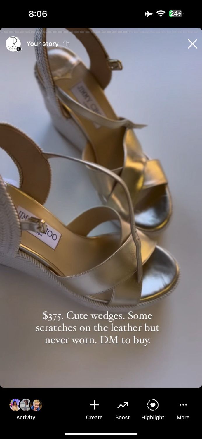 Jimmy Choo Wedges Size 38, Preowned - No Box WA001
