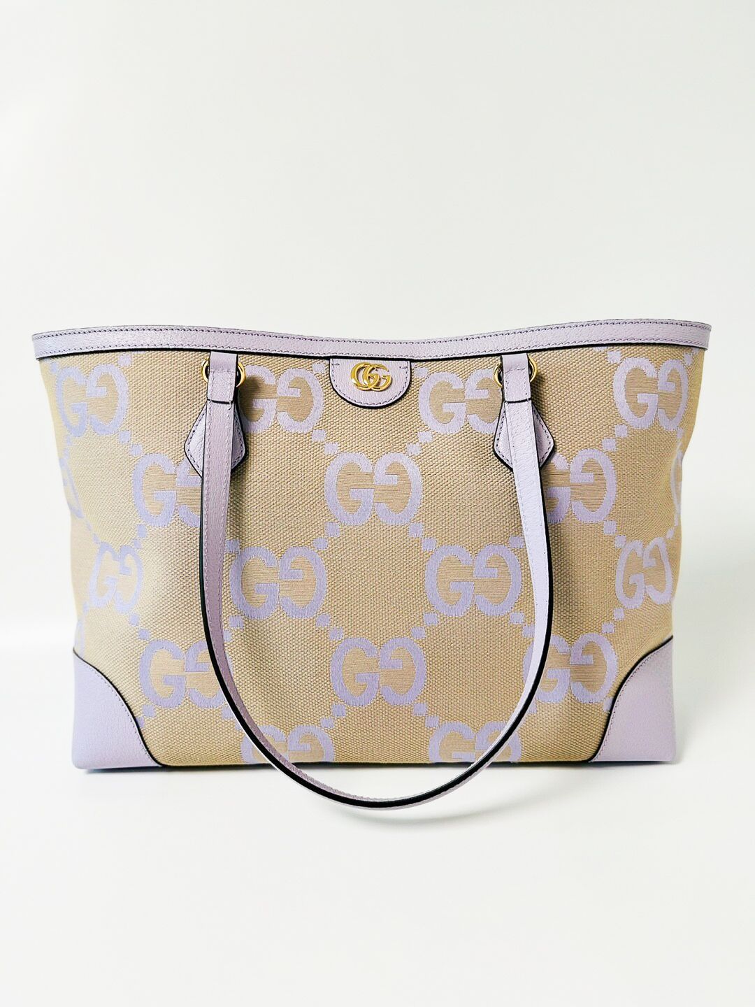 Gucci Ophidia Jumbo GG Tote Purple Lavender Like New in Dustbag GA001P