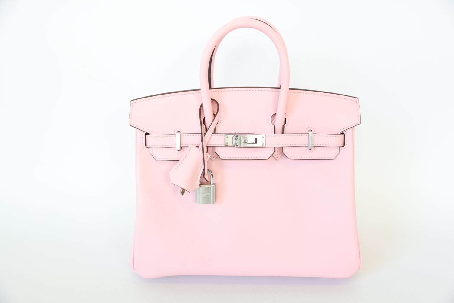 Hermes Birkin 25, Rose Sakura Pink Swift Leather with Palladium Hardware, New in Dustbag WA001