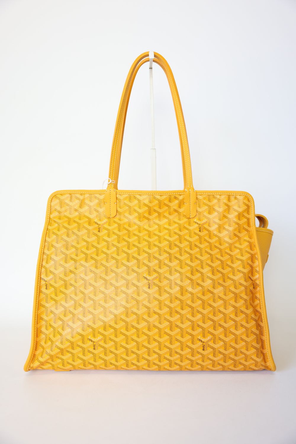 Goyard Hardy Bag PM, Yellow Goyardine Canvas &amp; Decize Taurillon Leather with Silver Hardware, Preowned No Dustbag WA001