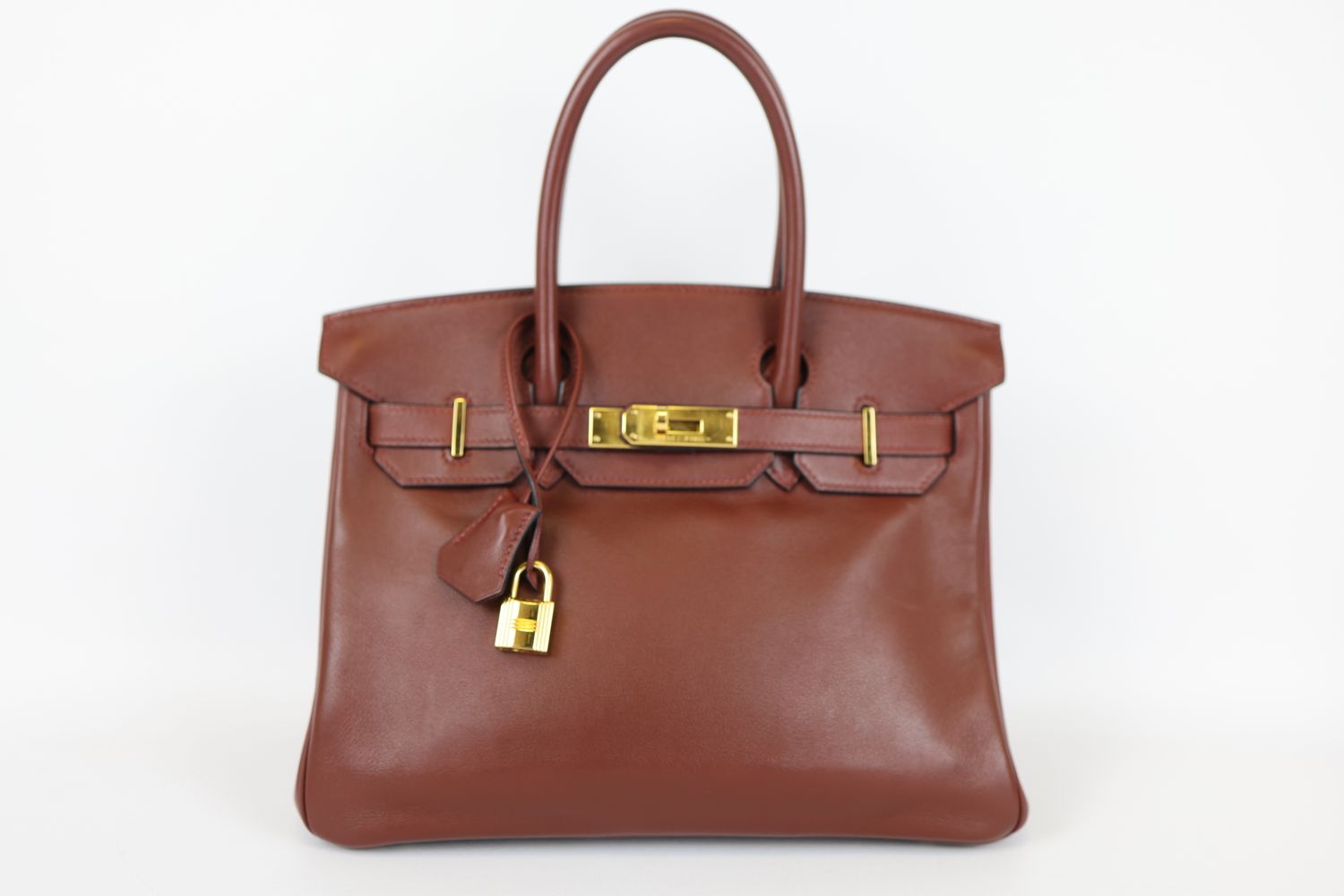 Hermes Birkin 30, Rouge H Swift Leather, Preowned in Dustbag MA001