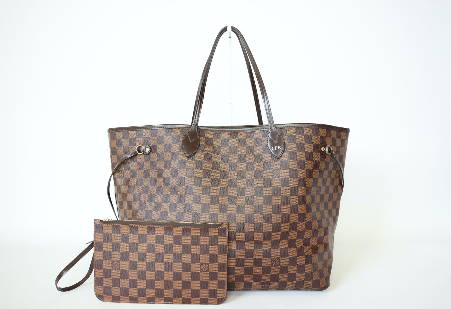 Louis Vuitton Neverfull GM, Brown Damier Ebene Coated Canvas and Cowhide Leather Trim with Gold Hardware, Preowned in Dustbag WA001