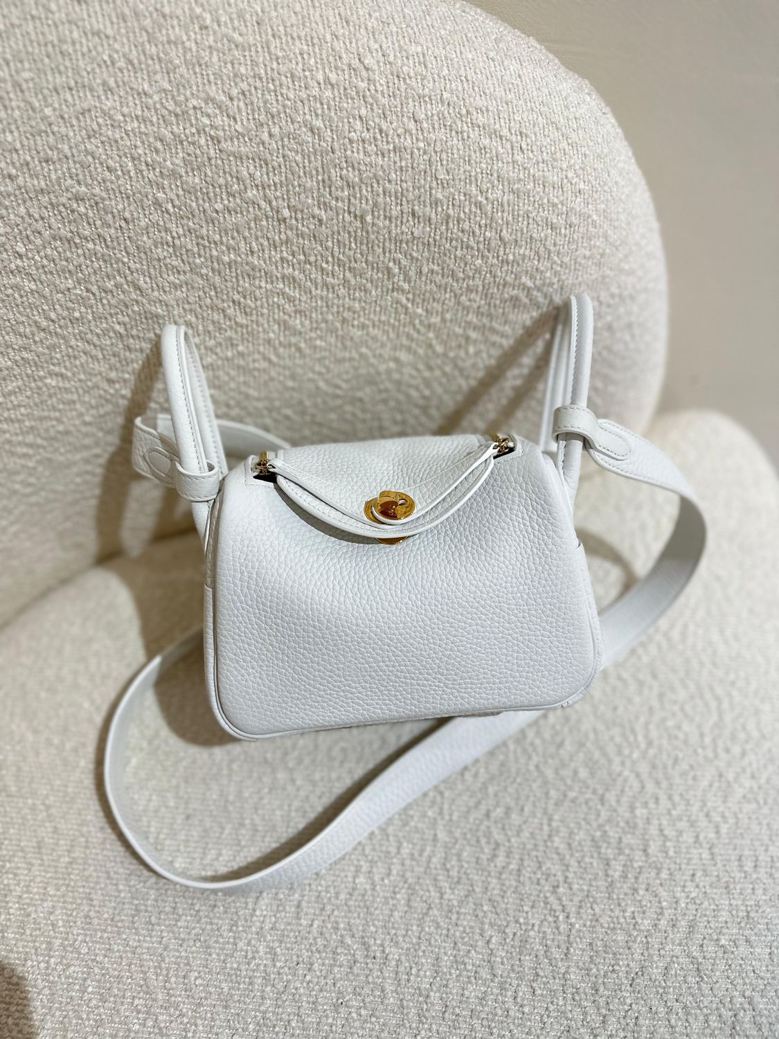 IGLIVE Hermes Mini Lindy New White (Full set with copy Re) Preowned (Ships from Asia) 20240710