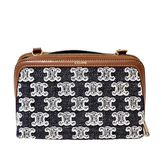 Celine Crossbody, Denim Monogram with Tan Leather Trim, Preowned in Box GA001P