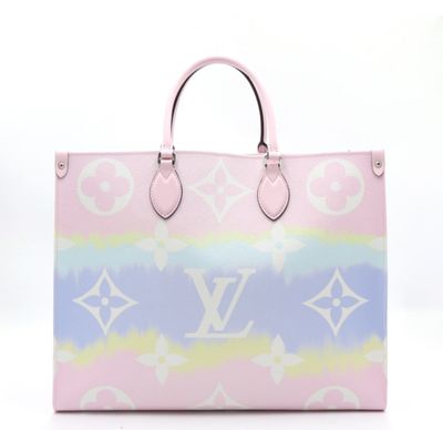 Louis Vuitton OnTheGo GM, Escale Pastel Monogram with Silver Hardware, Like New No Dustbag GA001P