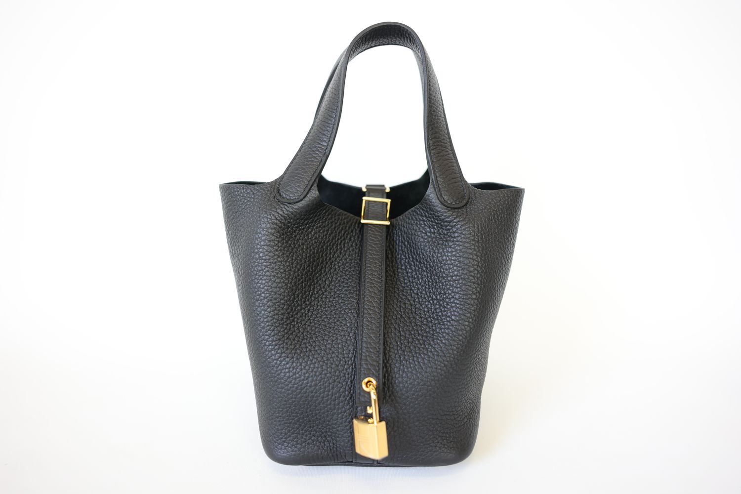 Hermes Picotin Lock 18, Black Clemence Leather with Gold Hardware, New in Box WA001