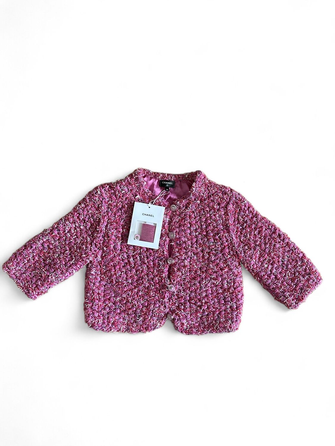 Chanel Clothing Cardigan 22P in Fuschia, Pink and Purple, Size 34, New with Tag (Ships from London)