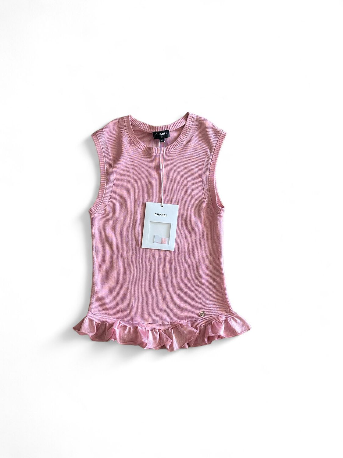 Chanel Clothing Top 23S in Light Pink, Size 40, New with Tag (Ships from London)