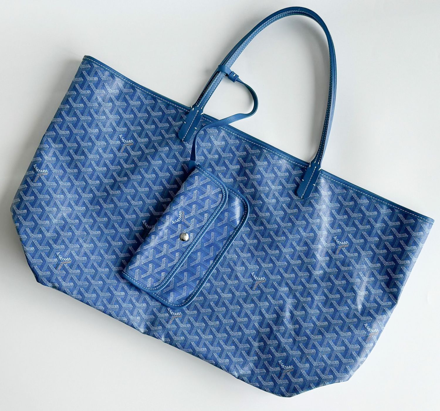 Goyard St. Louis GM Tote, Blue, Preowned in Dustbag GA001P