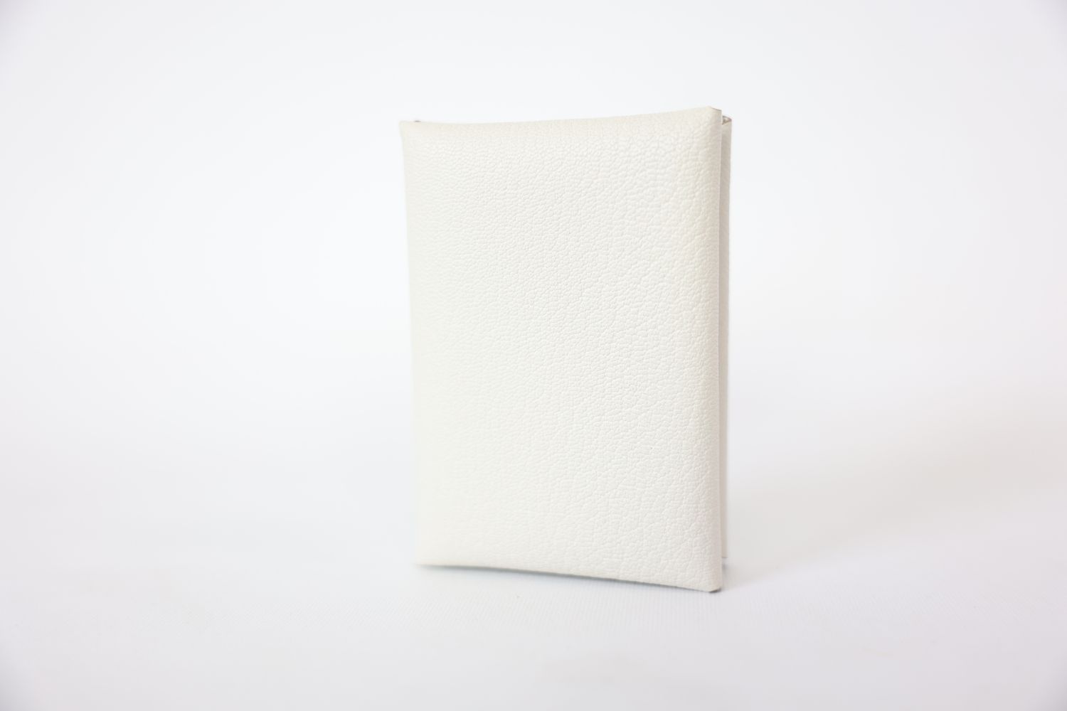 Hermes Calvi Duo Cardholder, Mushroom Mysore Goatskin with Palladium Plated Hardware, New No Box WA001