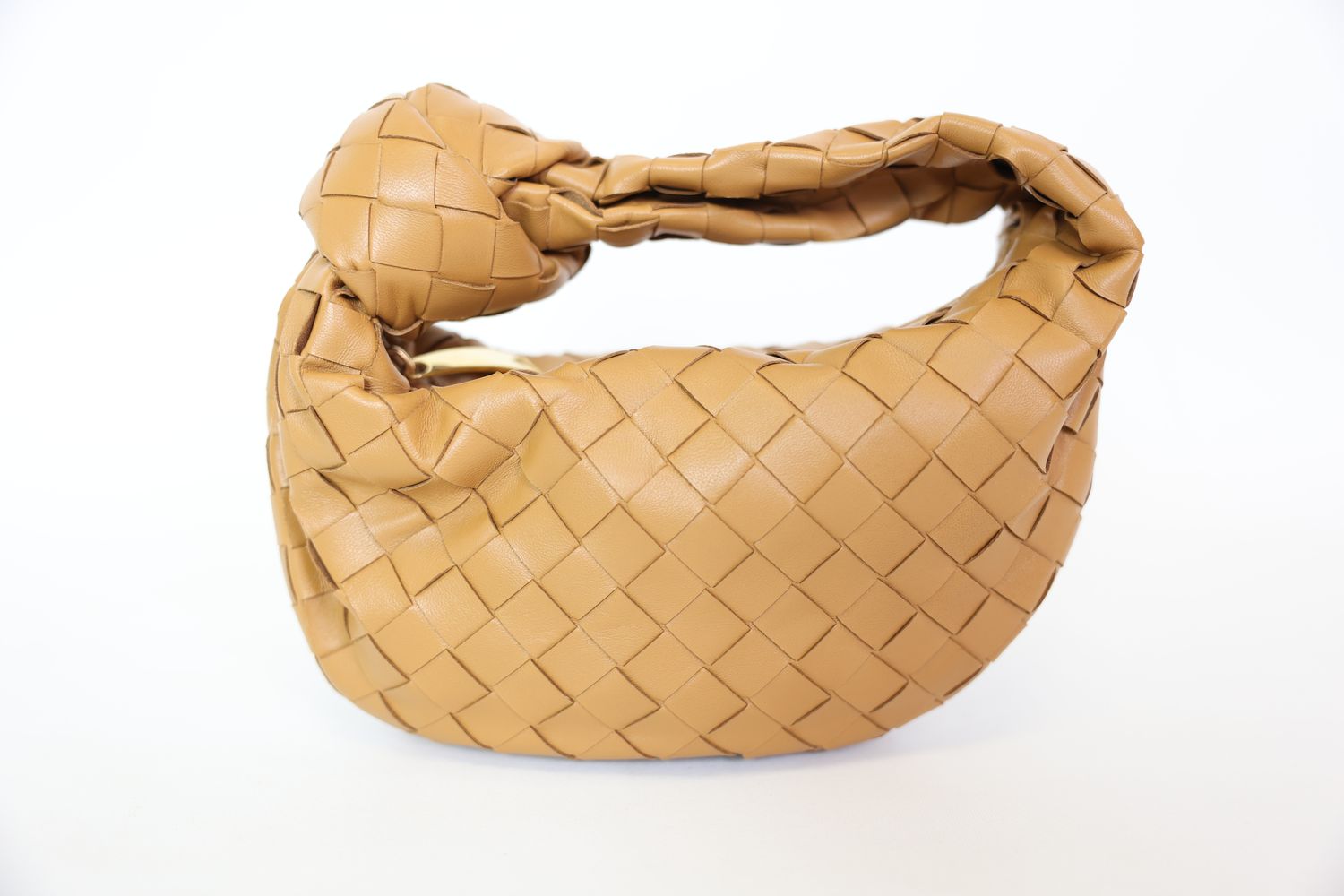 Bottega Veneta Jodie Mini, Caramel Lambskin and Calfskin with Gold Hardware, New in Dustbag WA001