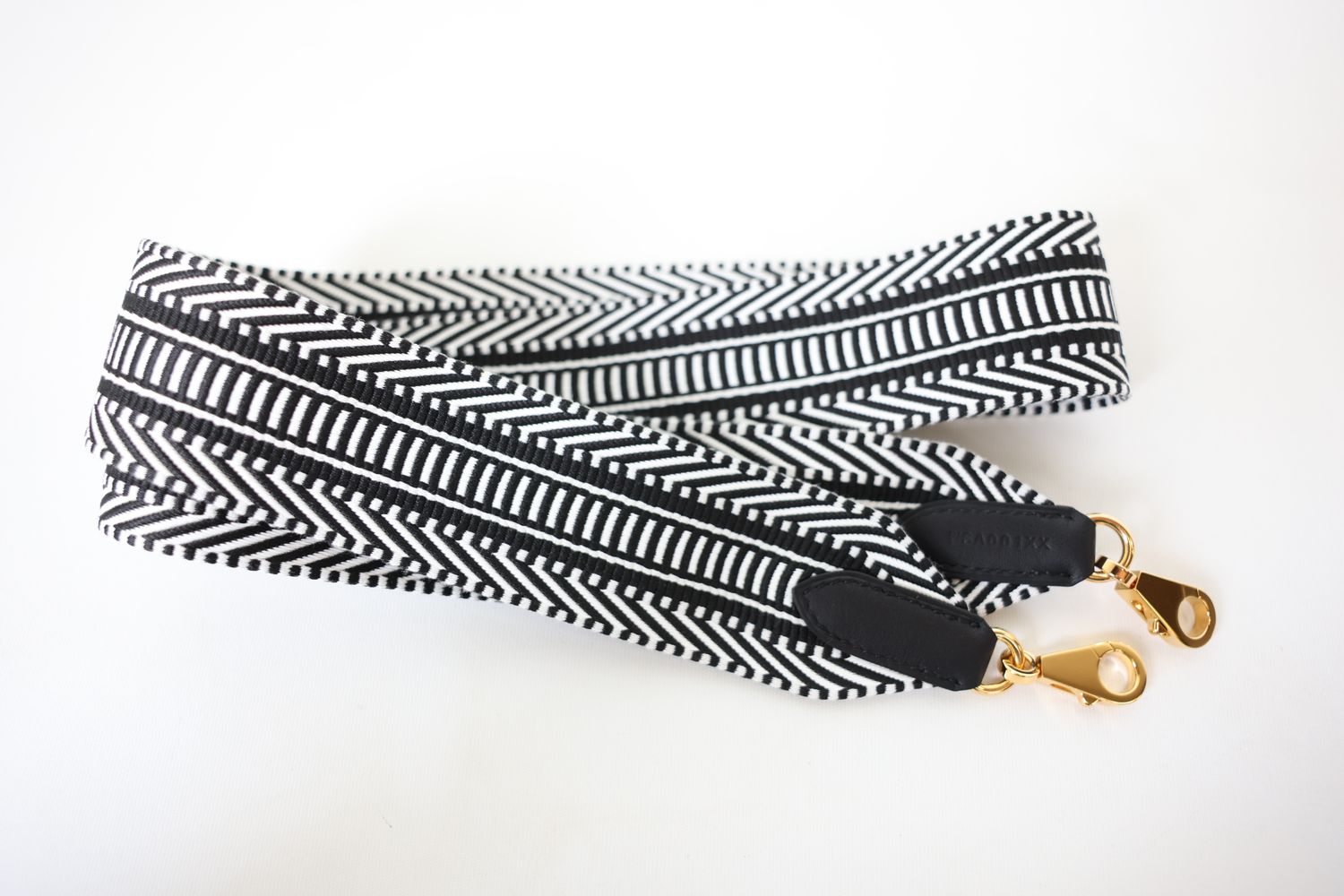 Hermes Sangle Cavale Bag Strap 50mm, Ecru and Black Cavale Canvas and Black Calfskin with Gold Hardware, New in Box WA001