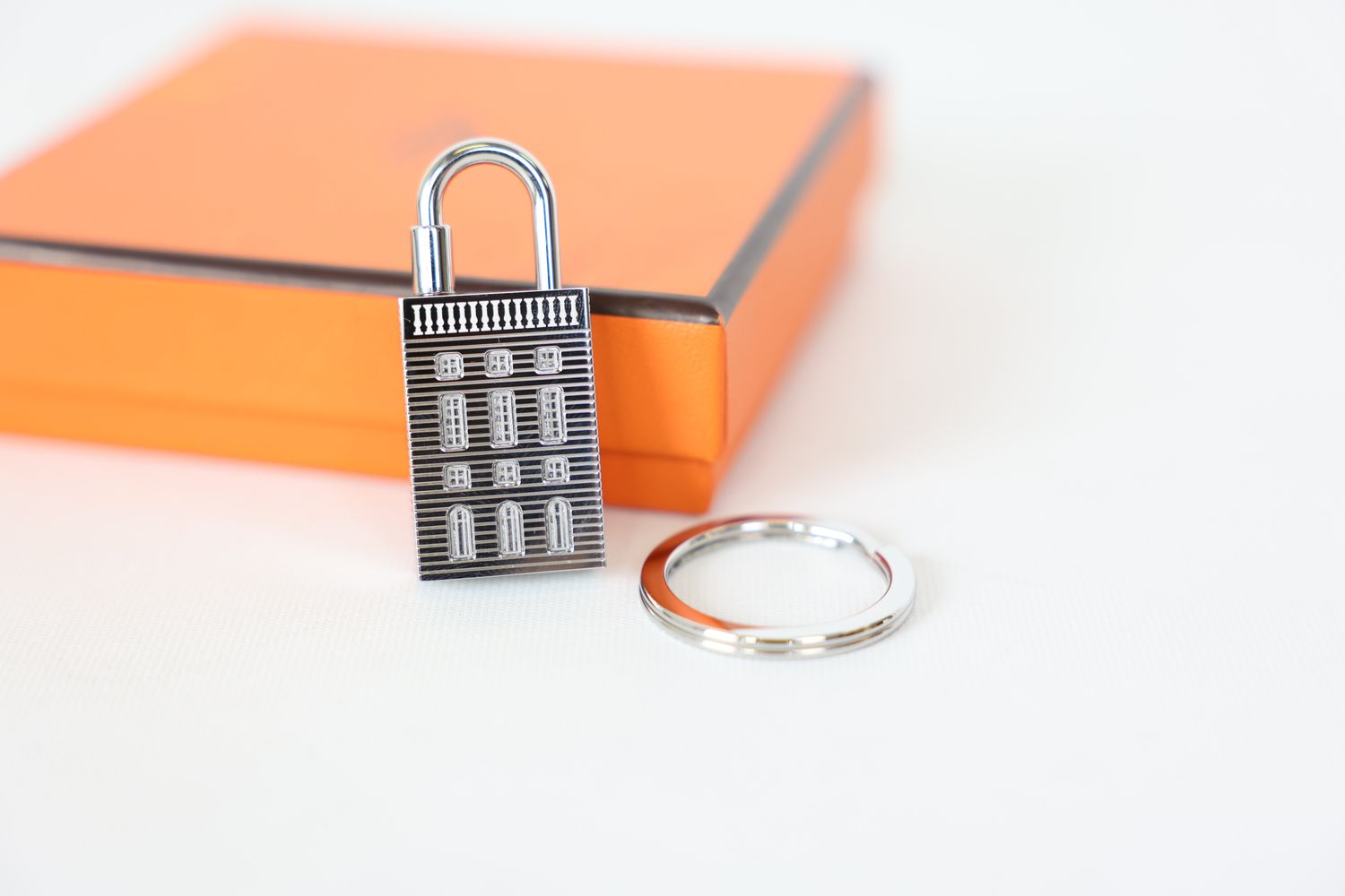 Hermes Faubourg Surprise Key Ring, Stainless Steel, New in Box WA001