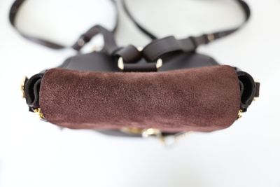 Chloe Faye Backpack Medium, Burgundy Leather and Suede with  display picture 1