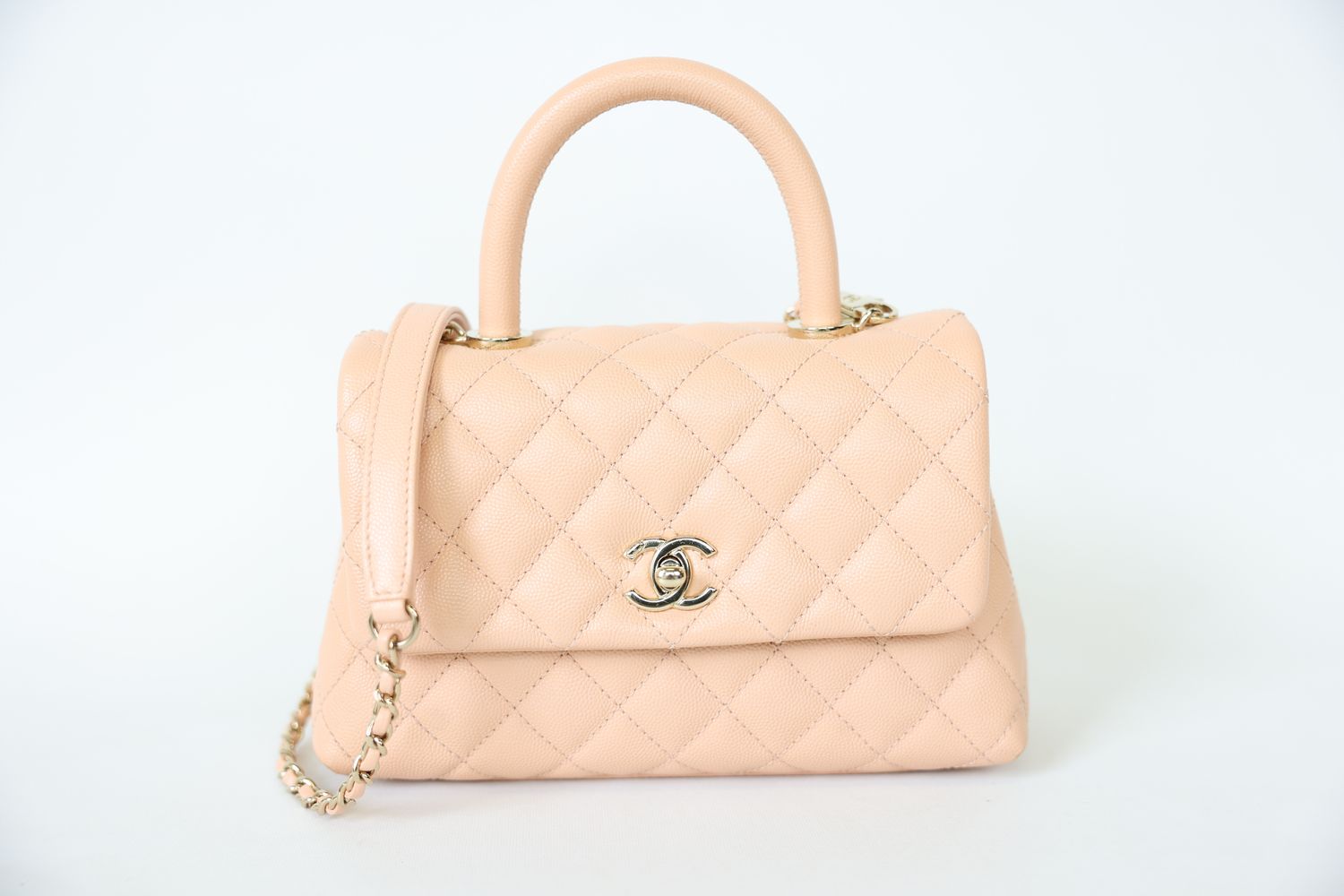 Chanel Coco Handle Mini, Pink Caviar with Gold Hardware, Preowned in Box WA001