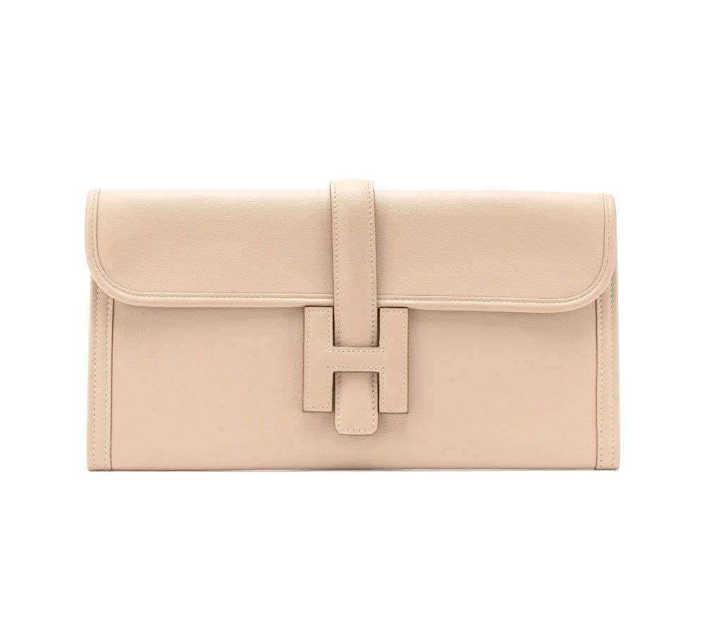 Hermes Jige Elan 29 Clutch, Trench Swift Leather, X Stamp, Preowned No Box GA001P