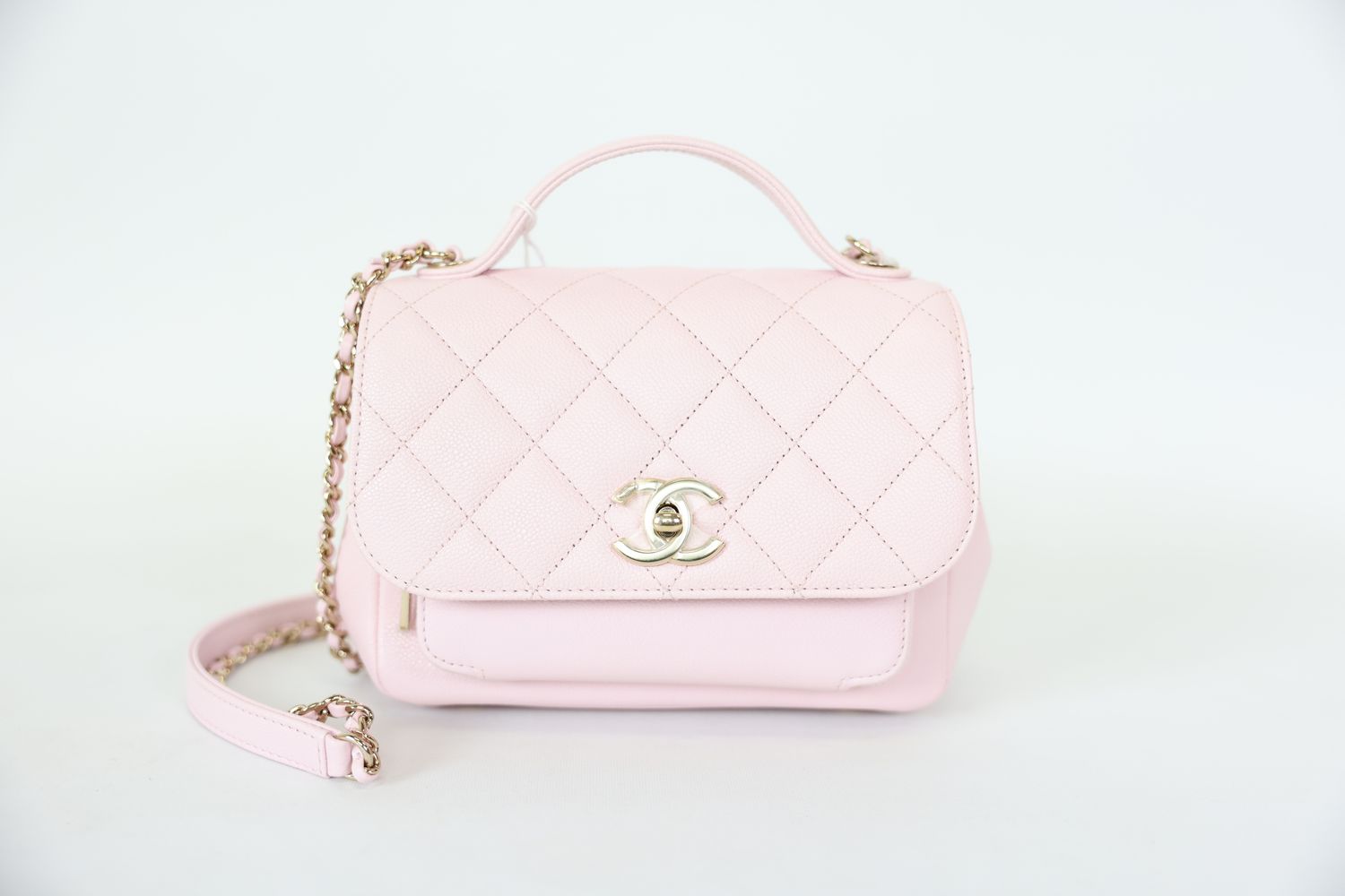 Chanel Business Affinity Small, Rose Clair Pink Caviar with Gold Hardware, New in Box WA001
