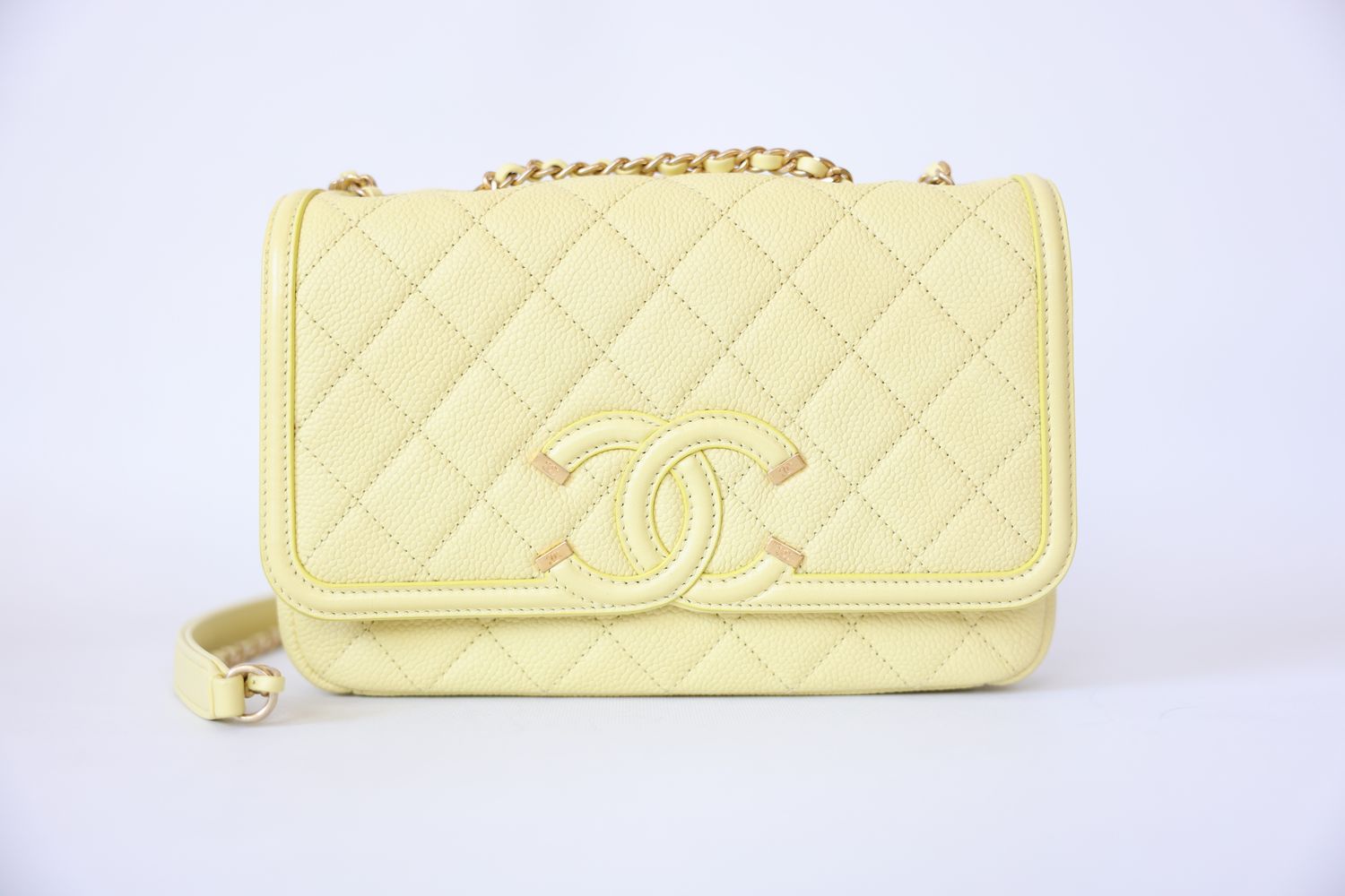 Chanel Filigree Small, 17P Yellow Caviar with Gold Hardware, New in Box WA001