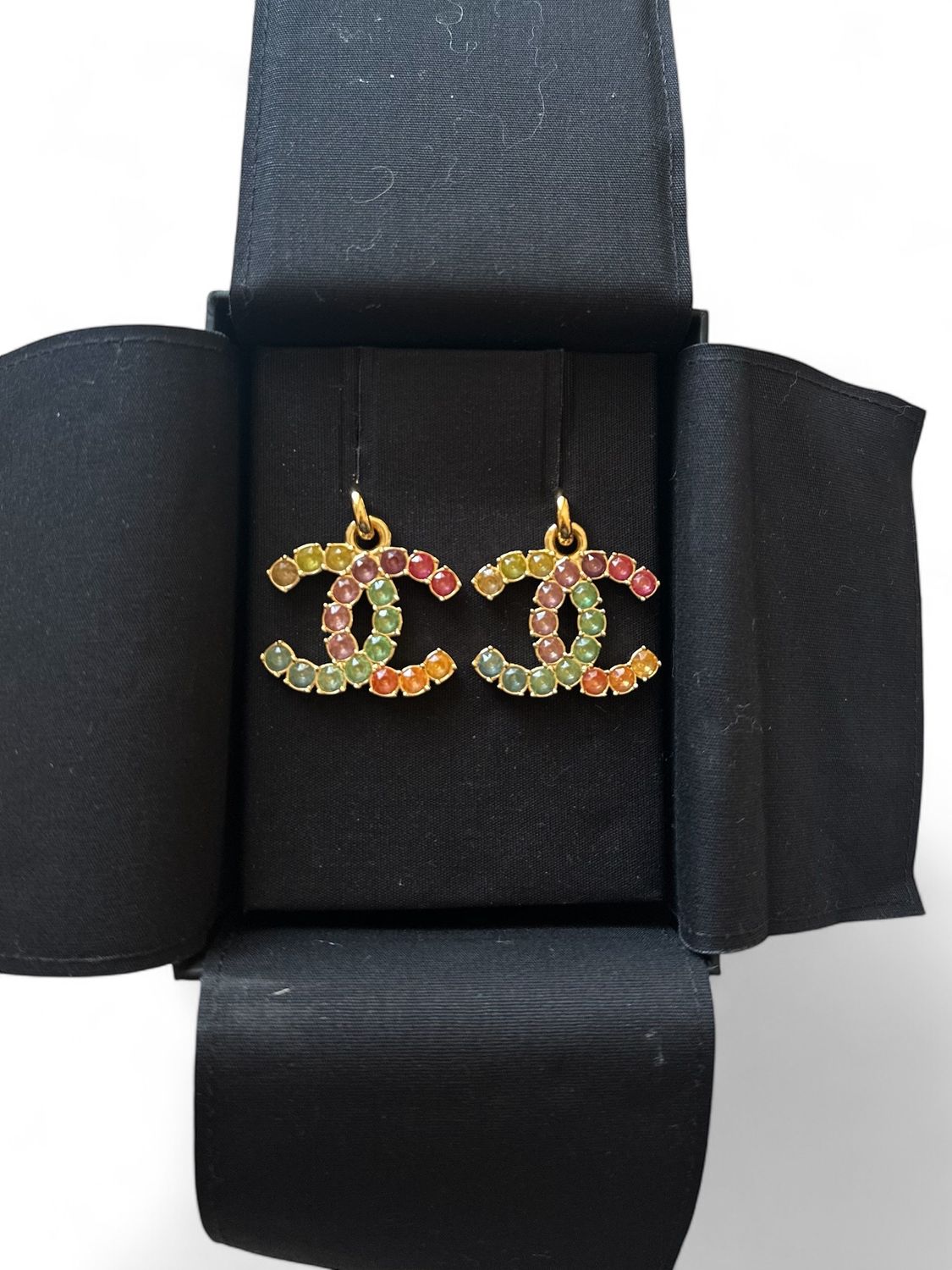 Chanel Jewellery, Rainbow Diamonds CC Stud Earrings, Preowned in Box (Ships from London)