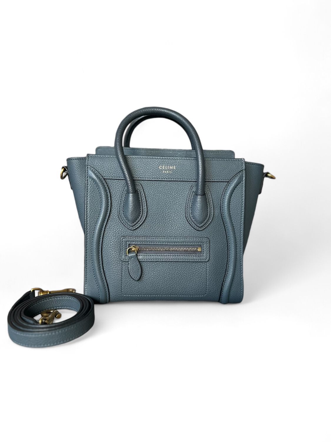 Celine Micro Luggage in Baby Drummed Calfskin, Preowned in Dustbag (Ships from London)