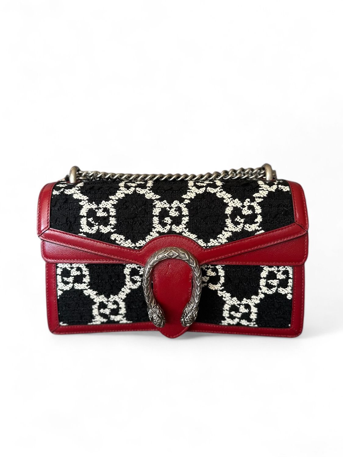Gucci Dionysus Tweed, Black/White, Preowned in Dustbag (Ships from London)