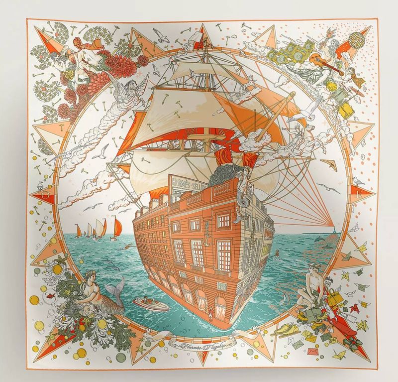 Hermes Scarf, New In Box CA001