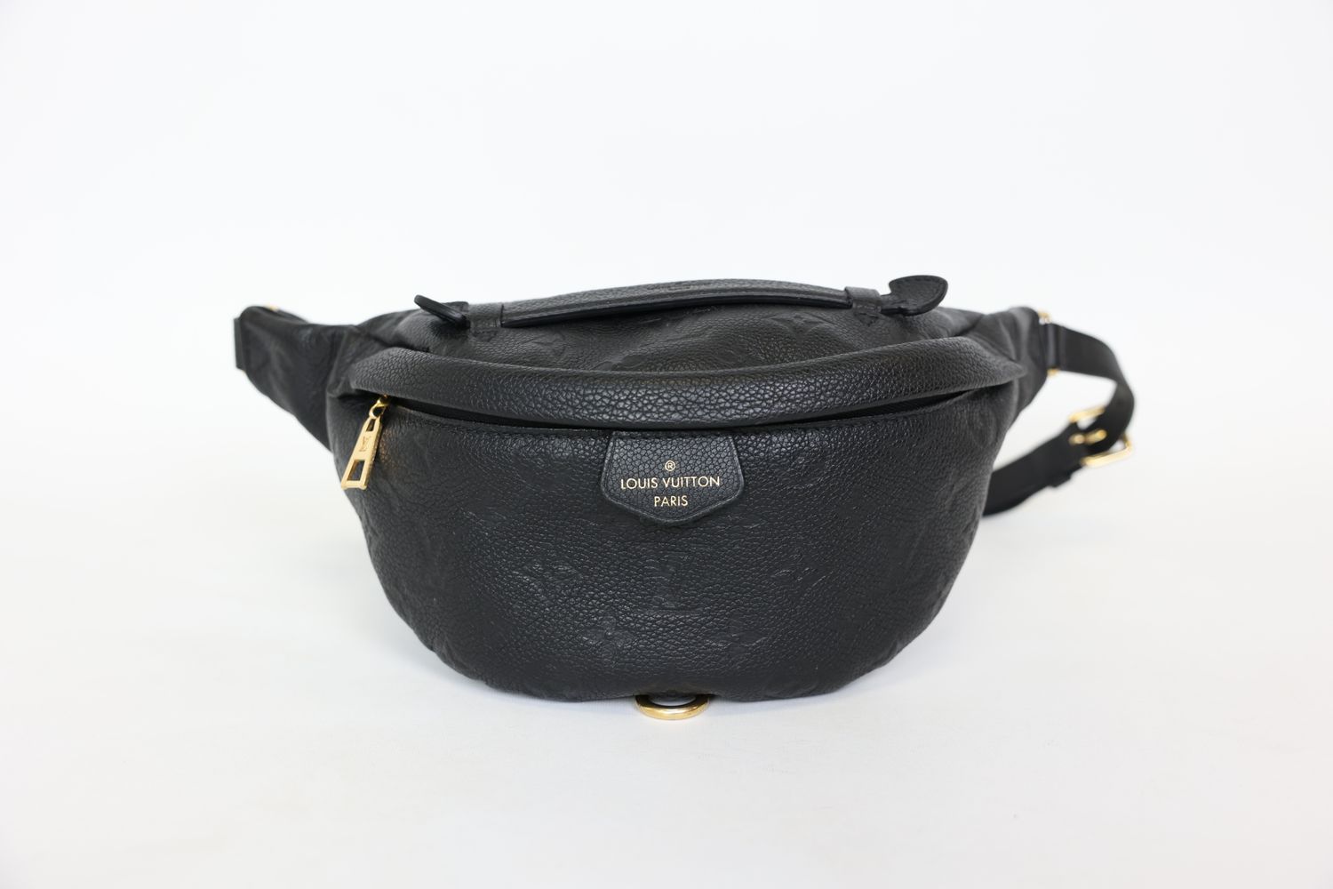 Louis Vuitton Bumbag, Black Monogram Empreinte Embossed  Cowhide Leather with Gold Hardware, Preowned in Box WA001