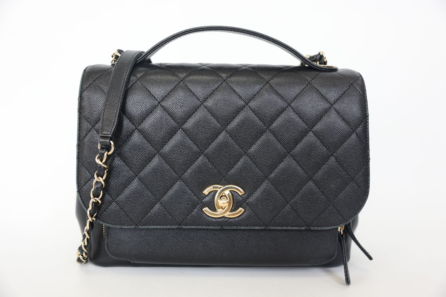 Chanel Business Affinity Bag Large, Black Caviar with Gold Hardware, Preowned in Box WA001