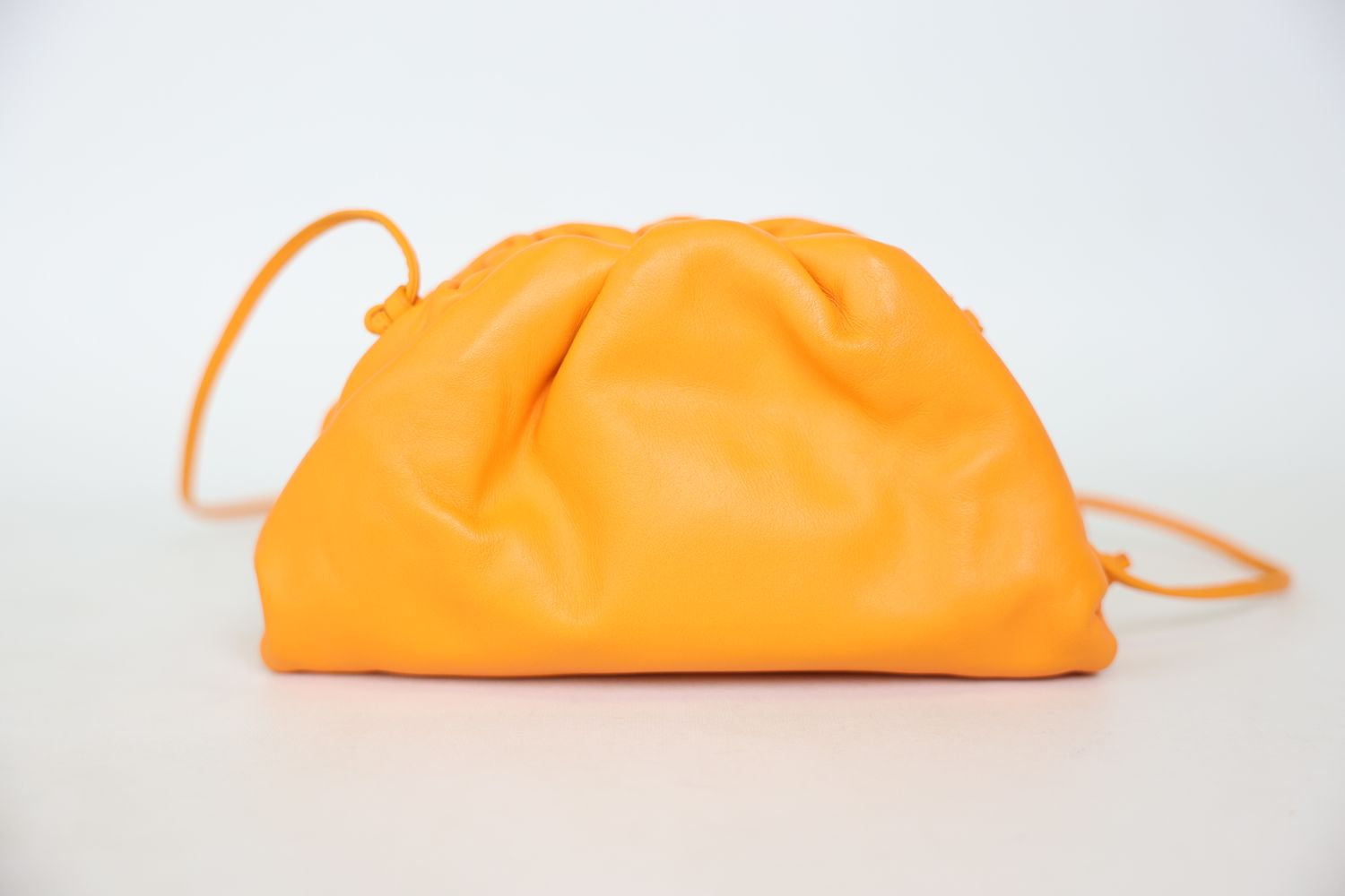 Bottega Veneta The Pouch 20 Clutch with Strap, Tangerine Orange, Preowned No Dustbag WA001