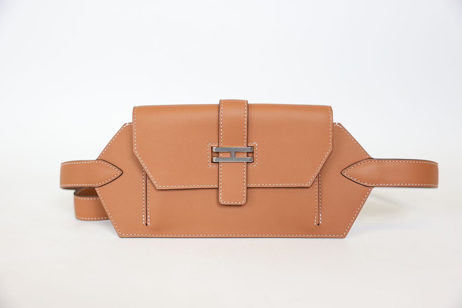 Hermes Elan Pocket Belt 24 Extra Small, Gold Swift with Palladium Hardware, W 2024, New in Box WA001