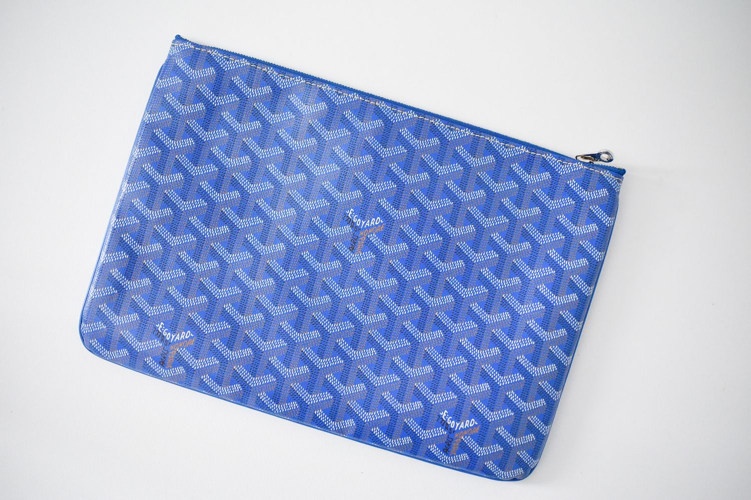 Goyard Senat MM Pouch, Blue, Preowned No Dustbag GA001