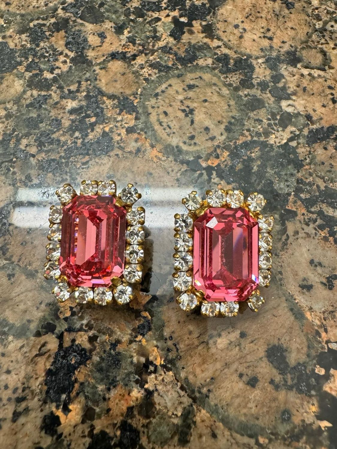 Preorder Chanel Vintage Barbie Earrings Pink With Crystal, Preowned In Box P