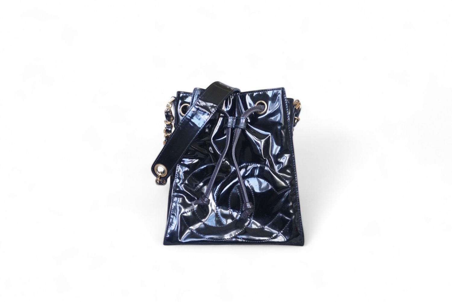 Chanel Vintage Patent Bucket Bag, Preowned in Dustbag (Ships from London)