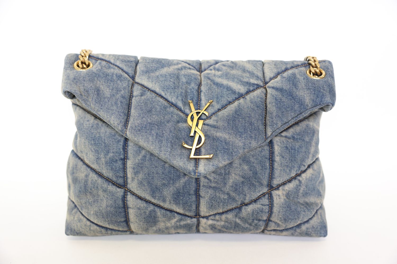 laurent denim saint laurent medium puffer