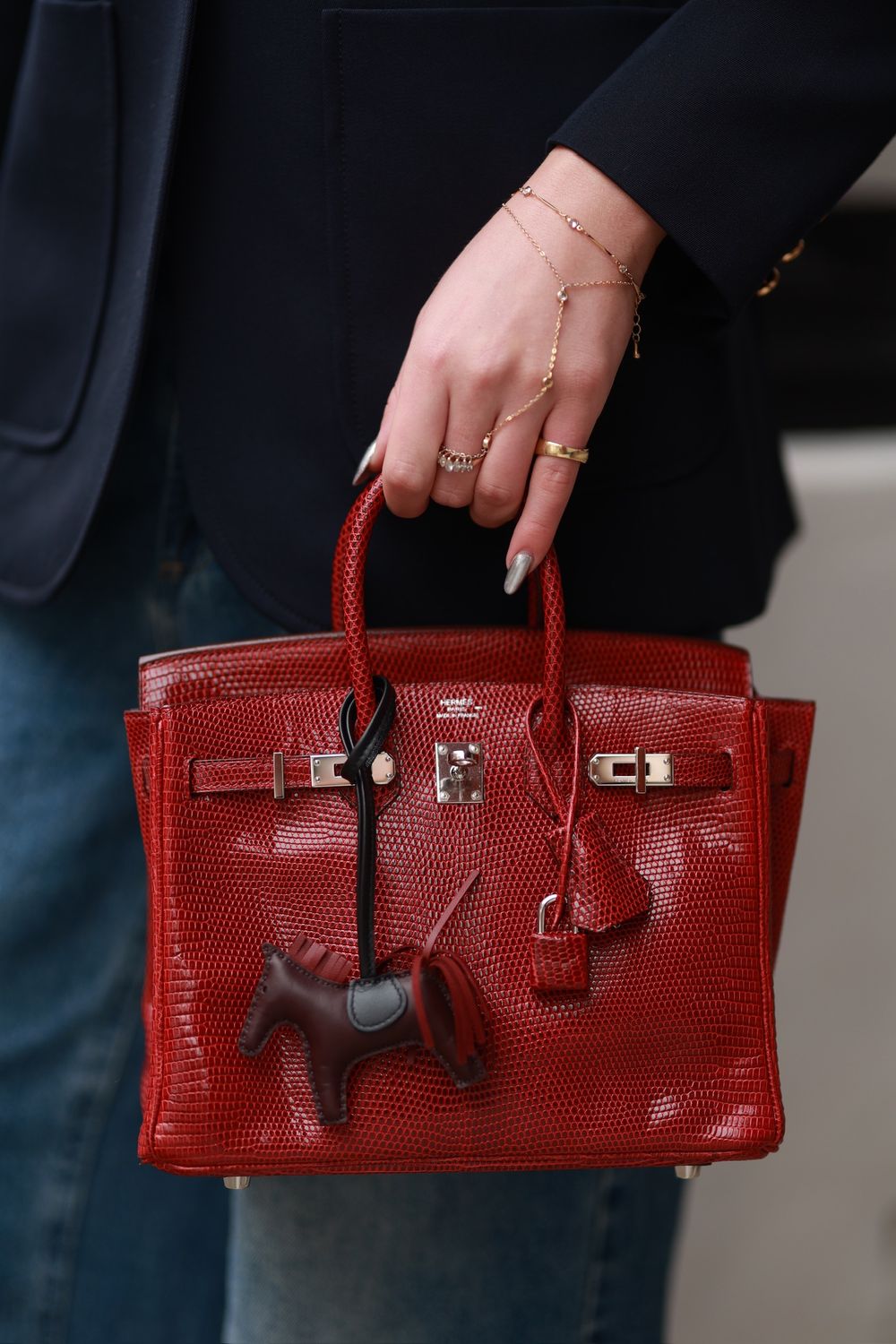 Hermes Birkin, Red Crocodile Leather, Preowned (Ships from London) PS001