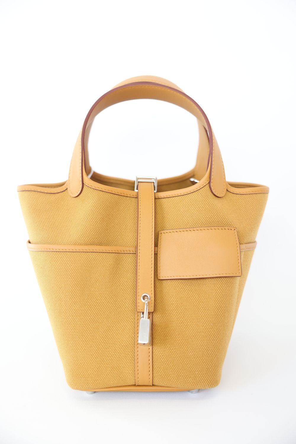 Hermes Picotin Lock 18 Cargo, Desert Canvas and Sesame Swift with  Palladium Hardware, B 2023, Preowned in Box WA001