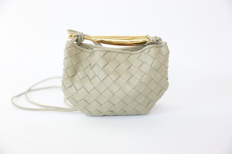 Bottega Veneta Sardine Mini, Sage Green Intrecciato Leather with Gold Hardware, Preowned in Dustbag WA001