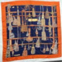 IGLIVE HERMES ORANGE SILK SCARF 90, Preowned 20241107