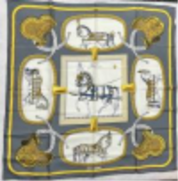 IGLIVE HERMES GREY SILK SCARF 90, Preowned 20241107