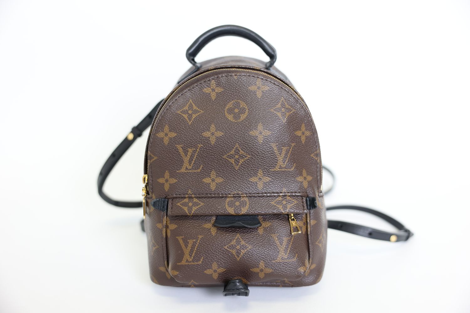 Louis Vuitton Palm Springs Backpack Mini Monogram Coated Canvas and Black Cowhide Leather Trim Preowned in