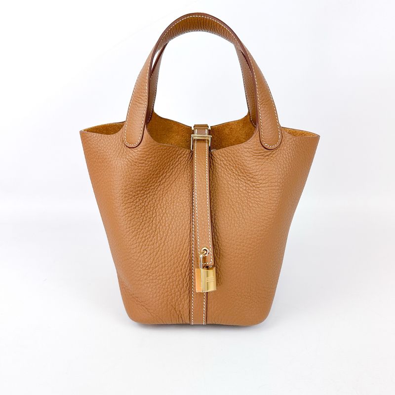 Hermes Picotin 18, Gold Togo Leather, Gold Hardware, Stamp Z, Preowned in Box CMA001