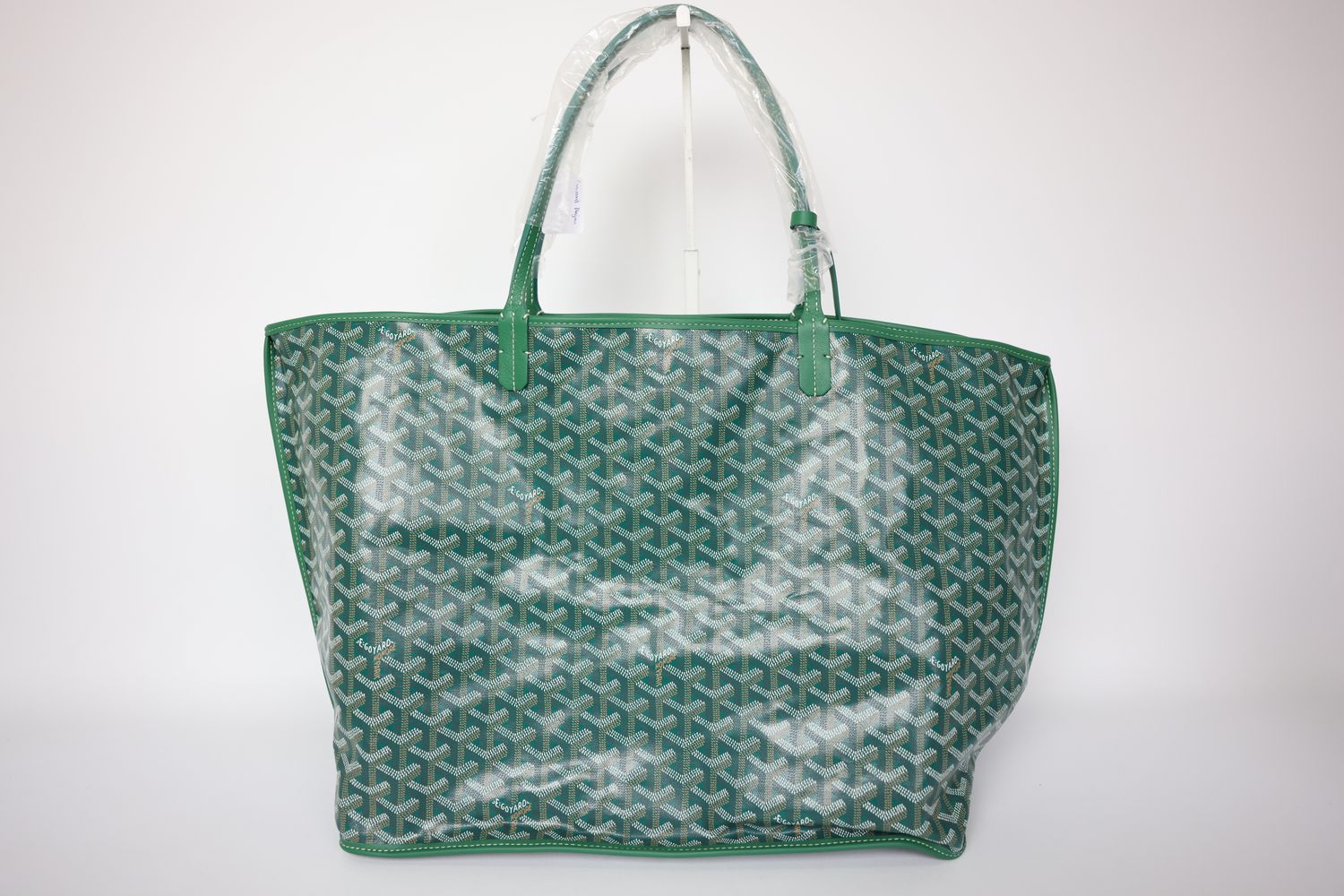 Goyard Anjou Reversible Bag Set GM, Green Chevroches Calfskin and Goyardine Canvas with Silver Hardware, New in Dustbag WA001
