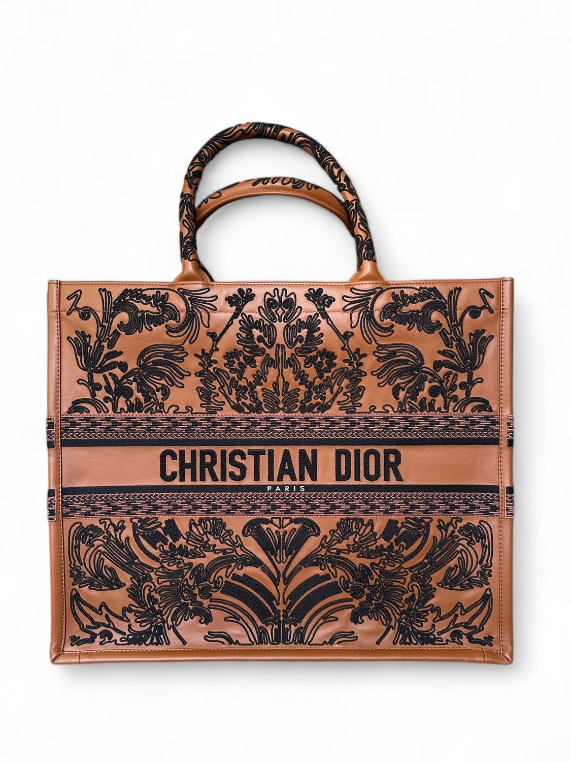 Dior Brown/Black Leather Large Book Tote, Preowned in Dustbag (Ships from London)