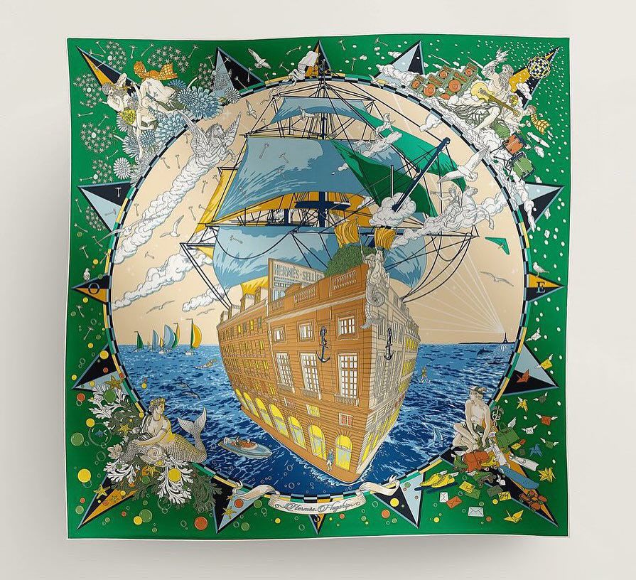 Hermes Scarf, New In Box CA001
