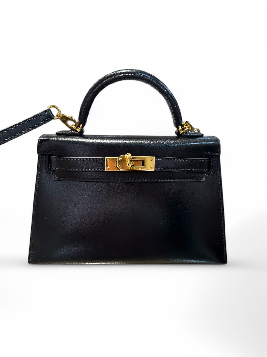 Hermes Black Box Leather Mini Kelly, Preowned (Ships from London)