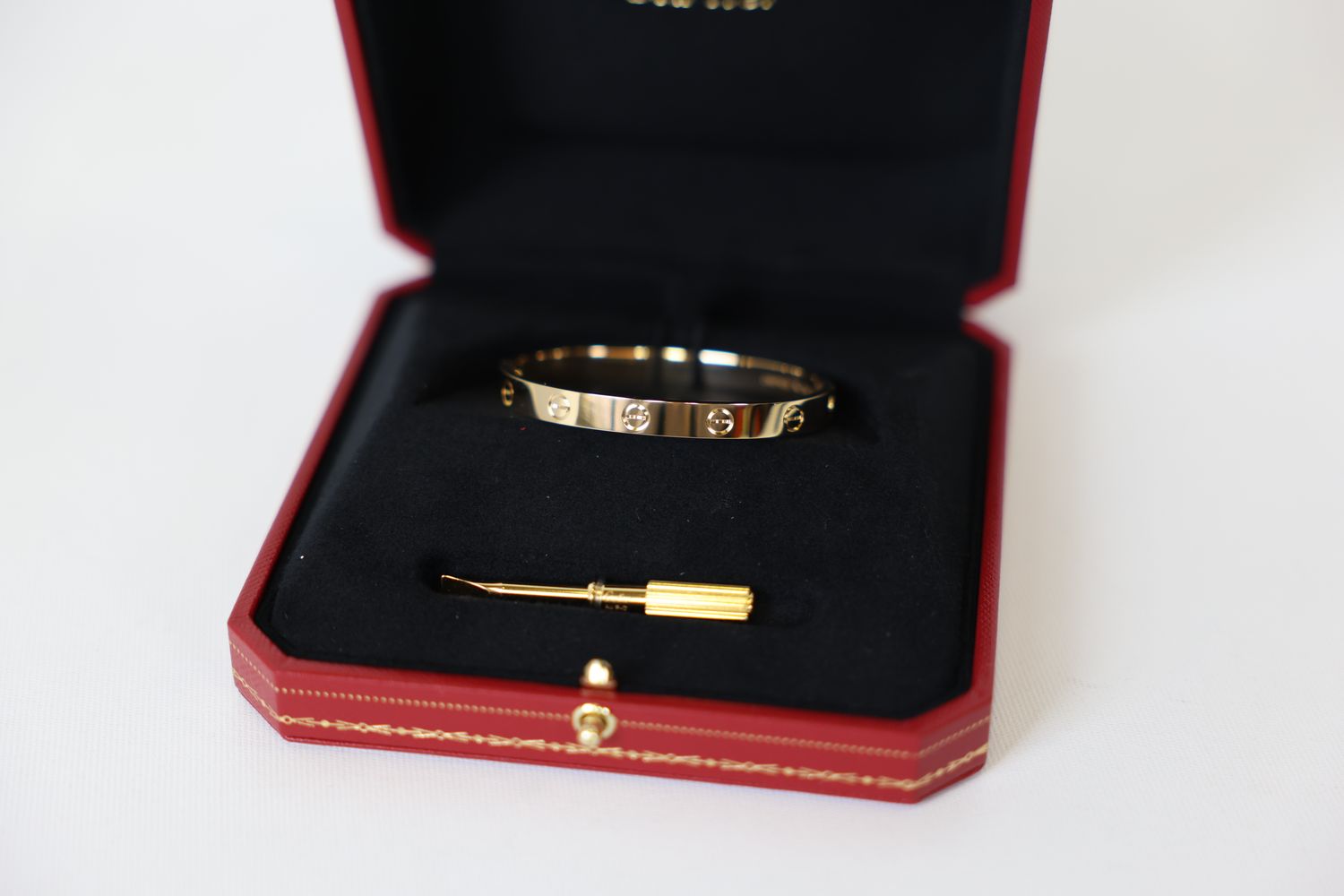 Cartier Love Bracelet Classic Model Size 16, 18K Yellow Gold, Preowned in Box WA001