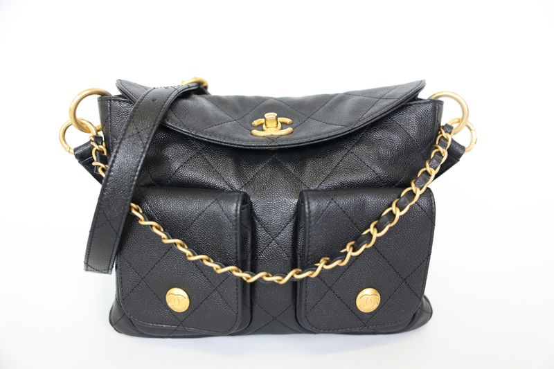 Chanel Hobo Small, 25P Black Quilted Leather with Gold Hardware, New in Dustbag WA001