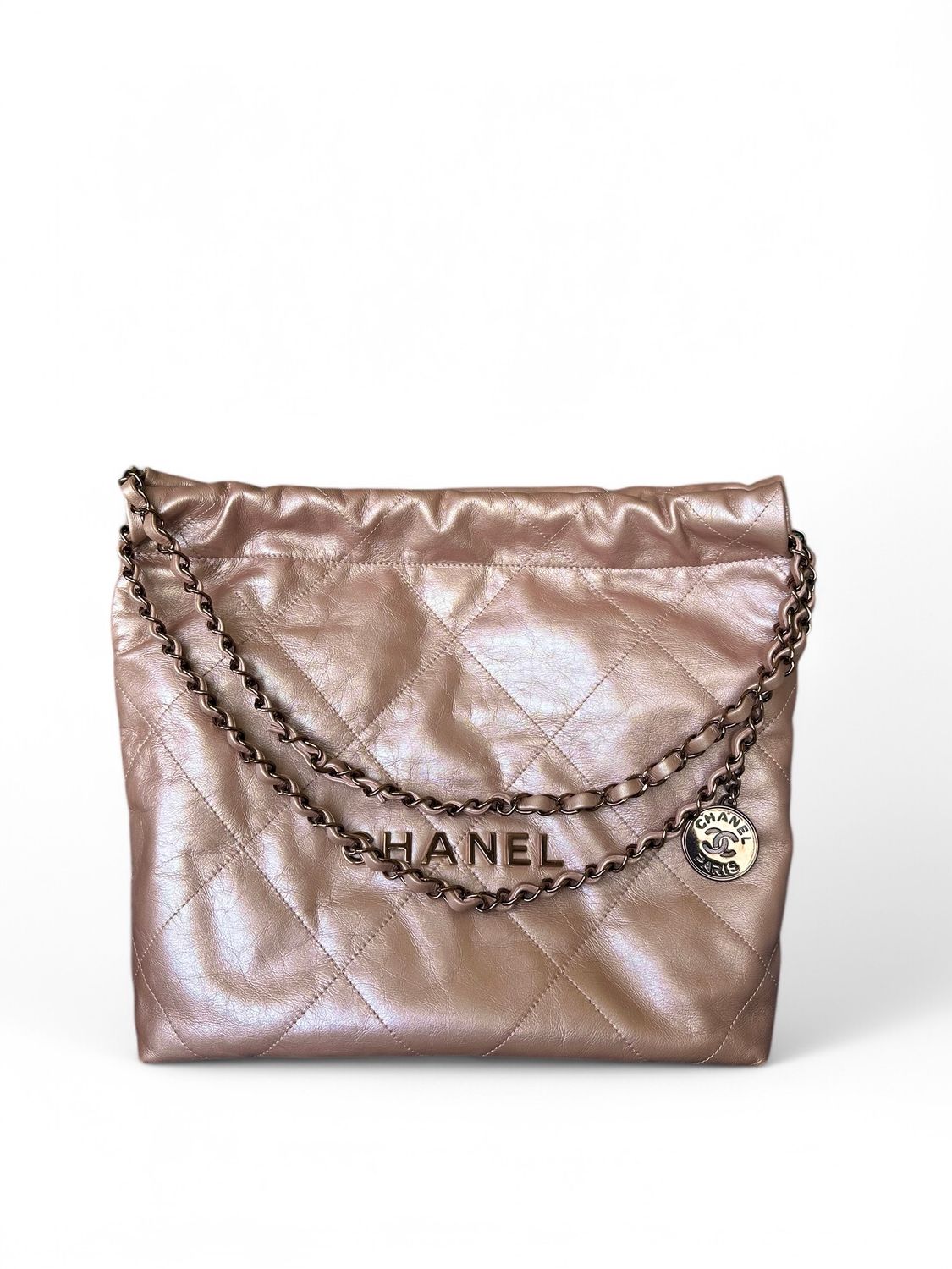 Chanel Rose Gold Small Hobo 22, Preowned (Ships from London)