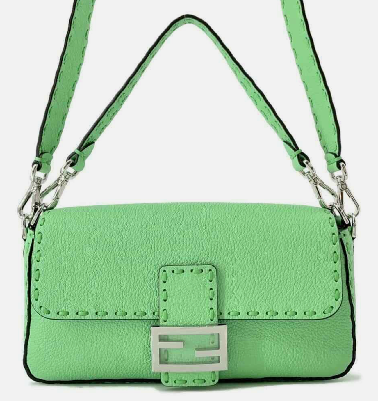 IGLIVE FENDI Selleria Mamma Bucket 2wayBag Leather Light Green 8BR600 (Ships from Asia) 20250317