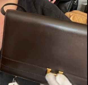 IGLIVE Hermes Vintage Clutch, Dark Brown Leather with Gold Hardware 1988, Preowned 20250322 (Ships From Asia) SV01
